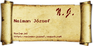 Neiman József névjegykártya